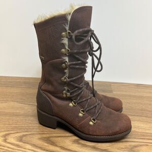 MERRELL Chateau Select Dry Black Leather Boot Size 8 Lace Waterproof J45848